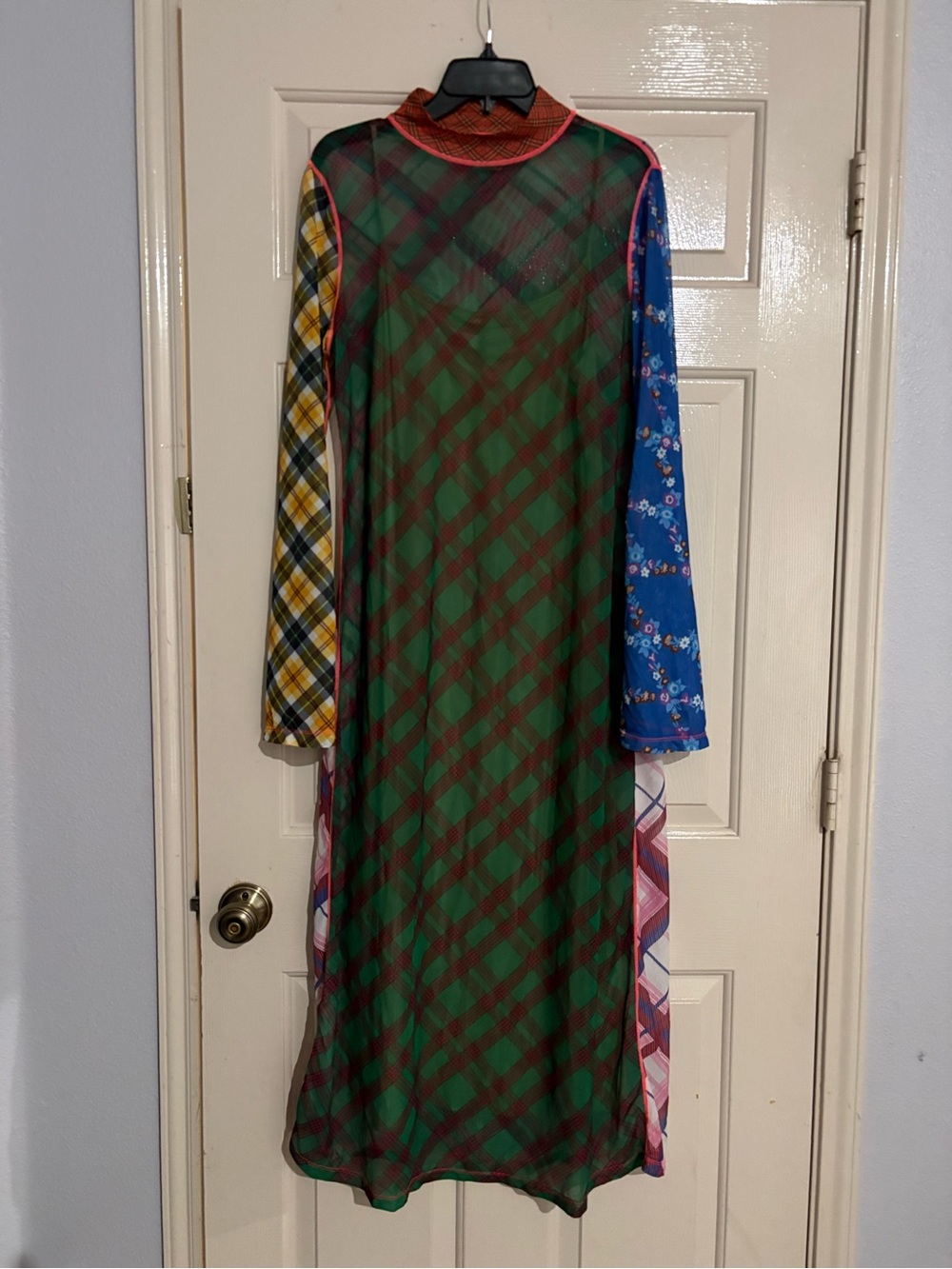 Anthropologie CeliaB Midi Slip Dress Green Ixora Mesh Preppy Retro L - Picture 3 of 8